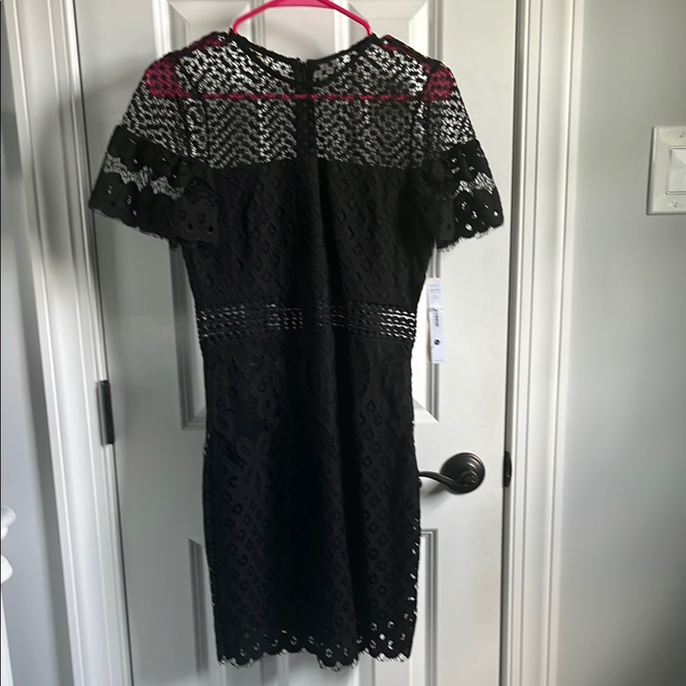 NWT New Aqua Black Lace Dress Short Sleeve S/S Size Small S